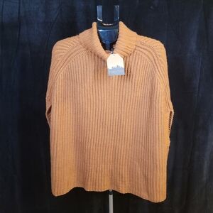NWT Brown-Orange Turtleneck Poncho